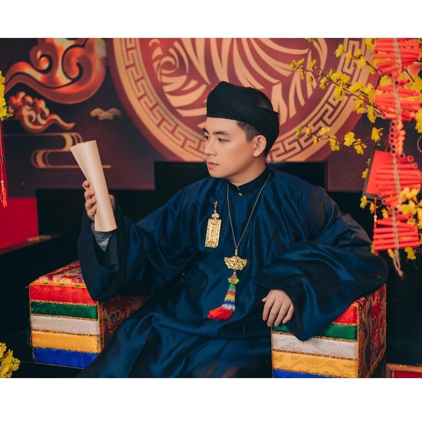 Áo tấc nam ,Áo ngũ thân tay thụng nam cổ phục thời Nguyễn