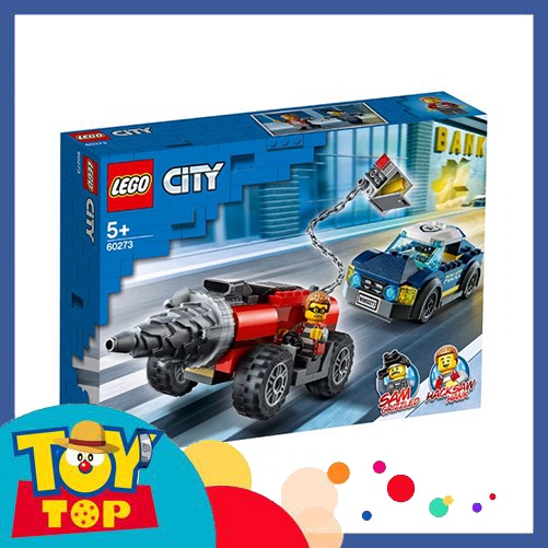 Đồ chơi lắp ráp thành phố xe ô tô cảnh sát truy đuổi xe máy khoan cướp ngân hàng xếp hình Lego city 60273