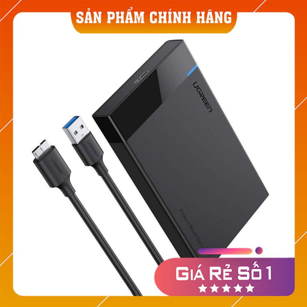 Hộp đựng ổ cứng 2.5inch SSD, HDD hỗ trợ 6TB, chuẩn SATA III, SATA II UGREEN US221 vỏ nhựa ABS cao cấp | BigBuy360 - bigbuy360.vn