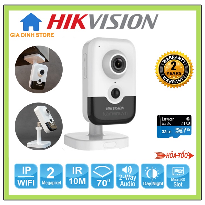 Camera wifi HIKVISION DS-2CD2421G0-IW 2MB/1080, AI thông minh phát hiện đối tượng trong khu vực hàng rào ảo, bh 1 đổi 1