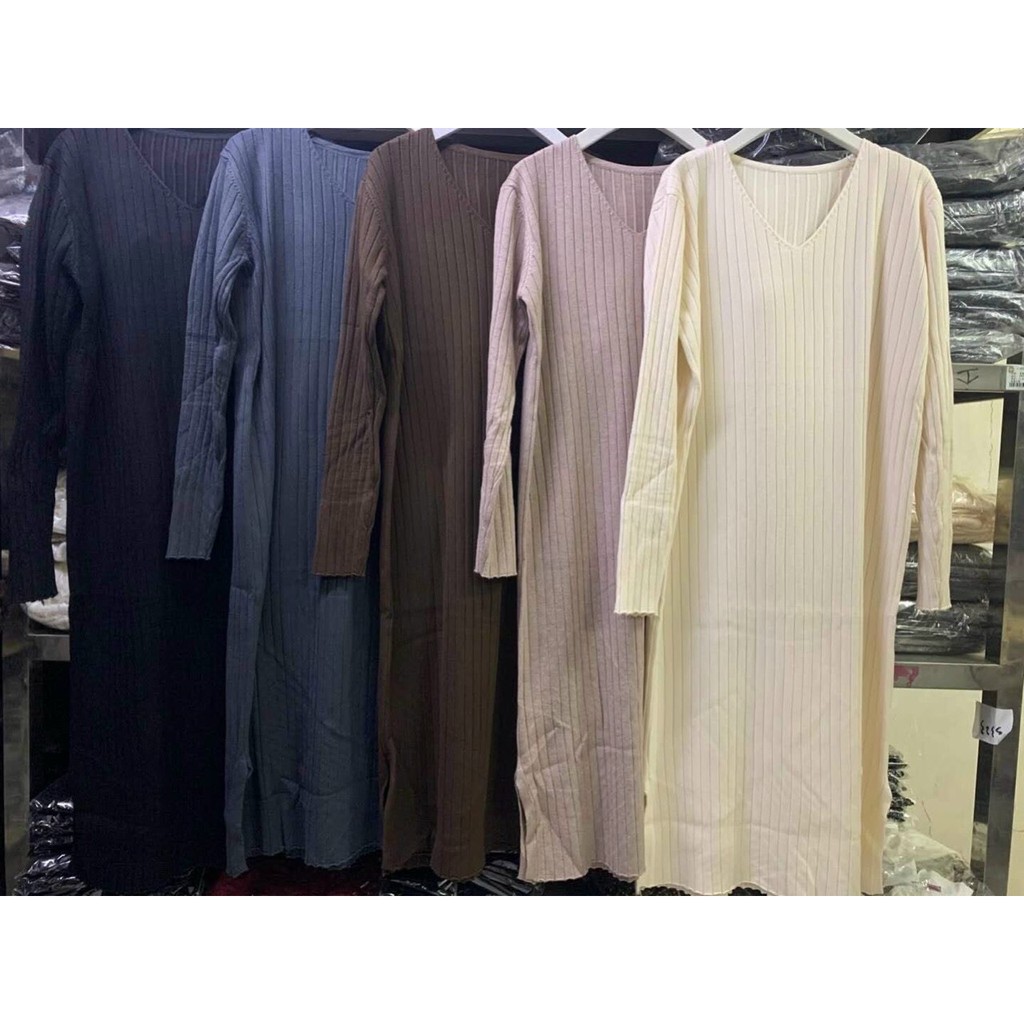 Váy len LYNS - Len tăm dáng suông ULAZZANG cổ tim Phong cách VINTAGE - VT06