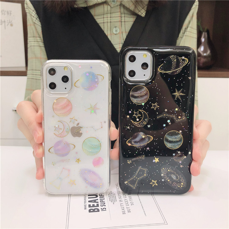 Ốp Lưng Hình Trăng Sao Lấp Lánh Cho Iphone 12 Mini 12 Pro Max Xs Xr X 5 5s 6 6s 7 8 Plus Se 2020
