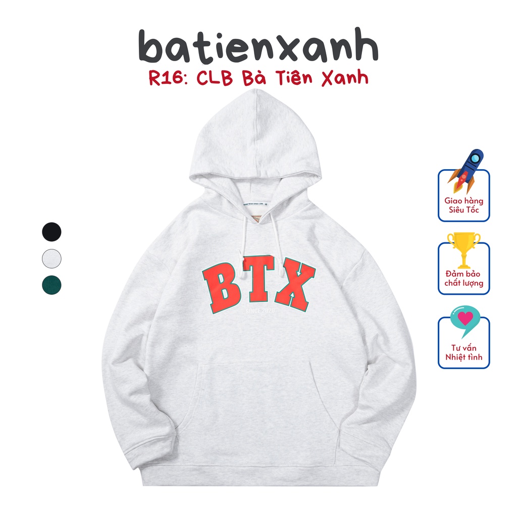 Áo Hoodie Nam Nữ Batixa Nỉ Có Mũ Hai lớp In Logo Lớn | BigBuy360 - bigbuy360.vn