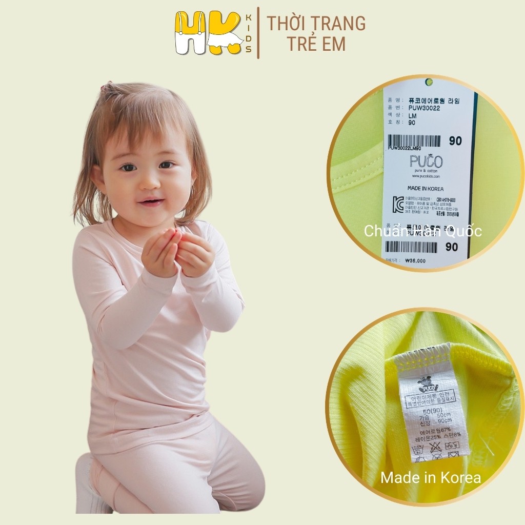 Bộ thu đông cho bé  PUCO chuẩn HÀN dáng body, chất pettit cao cấp co giãn 4 chiều mềm mịn (sz 2- 13 tuổi) - HK KIDS
