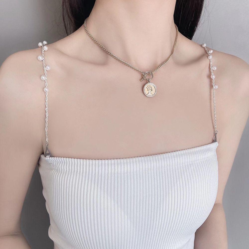 Dây Đeo Vai Vô Hình Điều Chỉnh Được Phối Dây Xích Kim Loại Thời Trang Mùa Hè Quyến Rũ