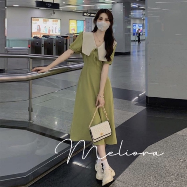Váy dài xanh bơ Meliora