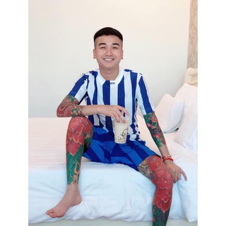 Bộ thể thao nam kẻ sọc [logo thêu]