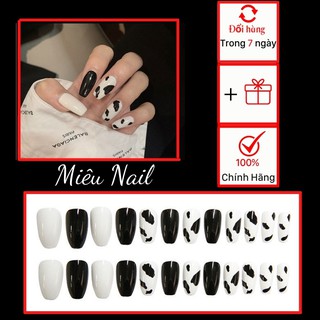 [Tặng keo dán] Set 24 Móng Tay Giả Miêu Nail Hoạ Tiết 3D Độc Đáo