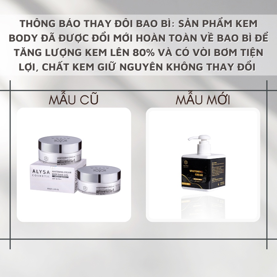 Kem body trắng da toàn thân cao cấp ALYSA ngày và đêm, bật tone sau 7- 10 ngày, kem dưỡng trắng da siêu thấm, mềm mịn | BigBuy360 - bigbuy360.vn