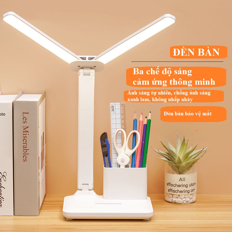 Đèn Học Tích Điện, Đèn Học Chống Cận Gấp Gọn, 3 Chế Độ Sáng 866