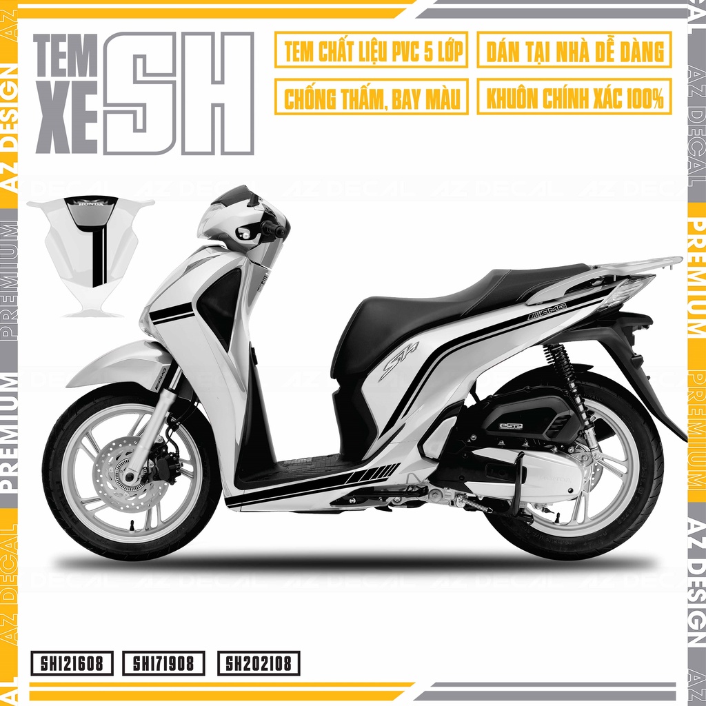 Tem Xe SH Chỉ AMG Đời 2012 2016 2019 2020 2021 2022 | SH08 | Team Decal Hình Dán SH 150i 125i Đẹp Nhất Bền Màu