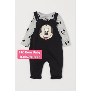 Set Yếm và áo Mickey H M dư xịn cho bé trai