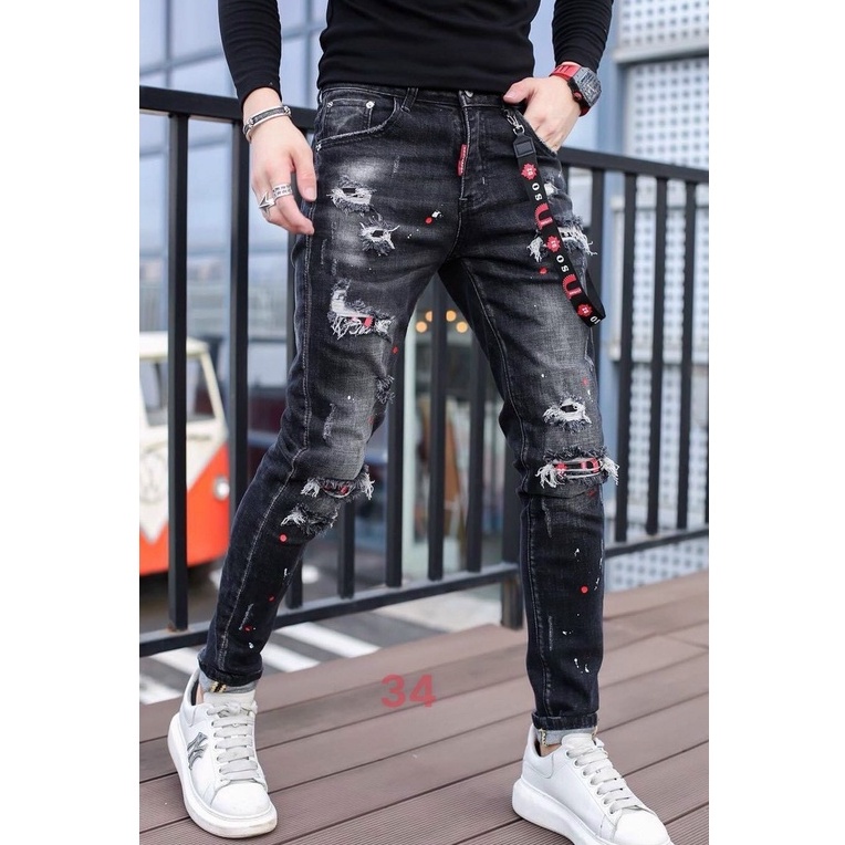 Quần jean nam đen vải sơn cao cấp-chất bò co dãn 4 chiều-from chuẫn thời trang Lady-Hn Store88 o24