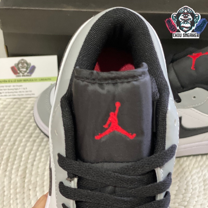 Giày thể thao jd1 cổ thấp xám trắng phiên bản cao cấp giày Sneaker Jordan low Smoke Grey V2