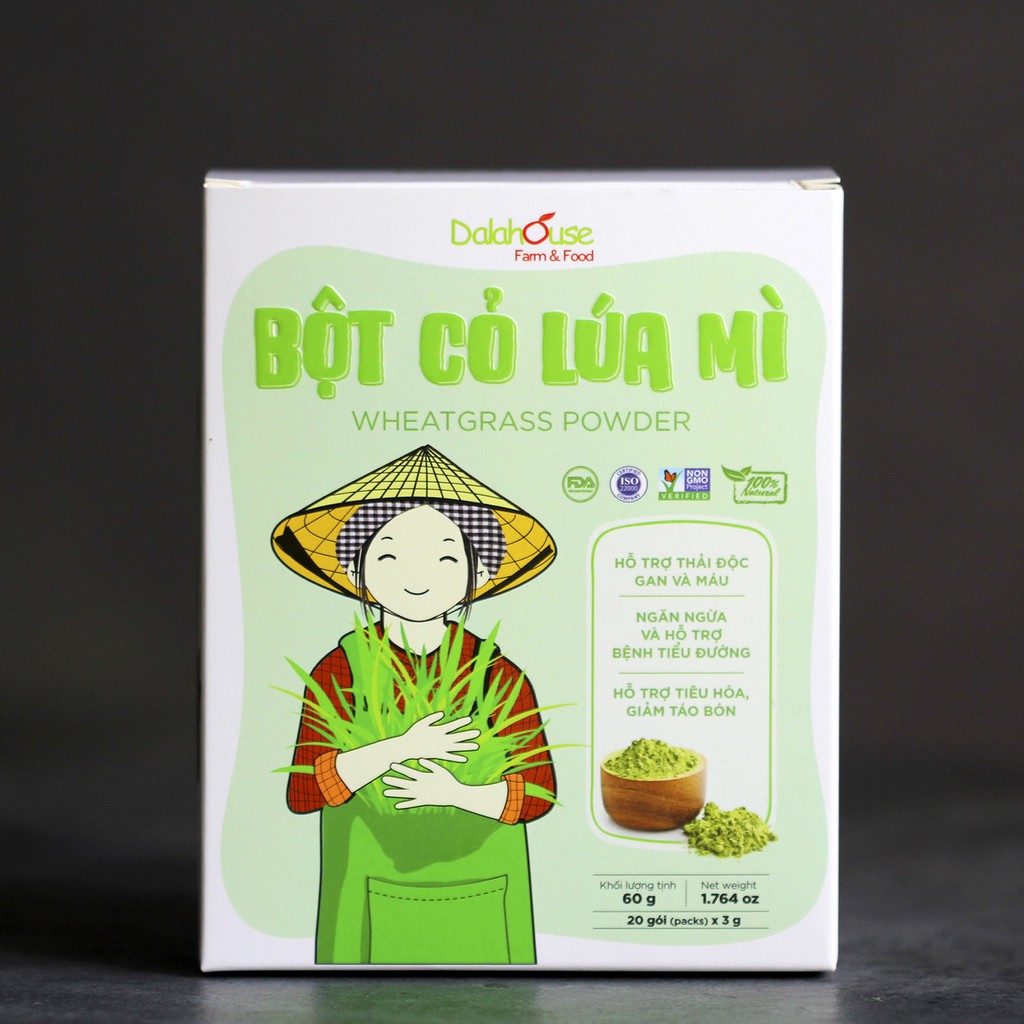  Bột Cỏ Lúa Mì Hữu Cơ Hộp 60g