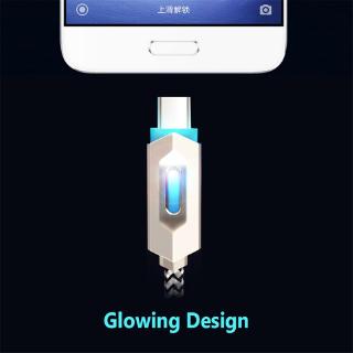 Micro USB Glowing Cable Fast Charging Data Line For Apple iPhone Android Type-C Adapter