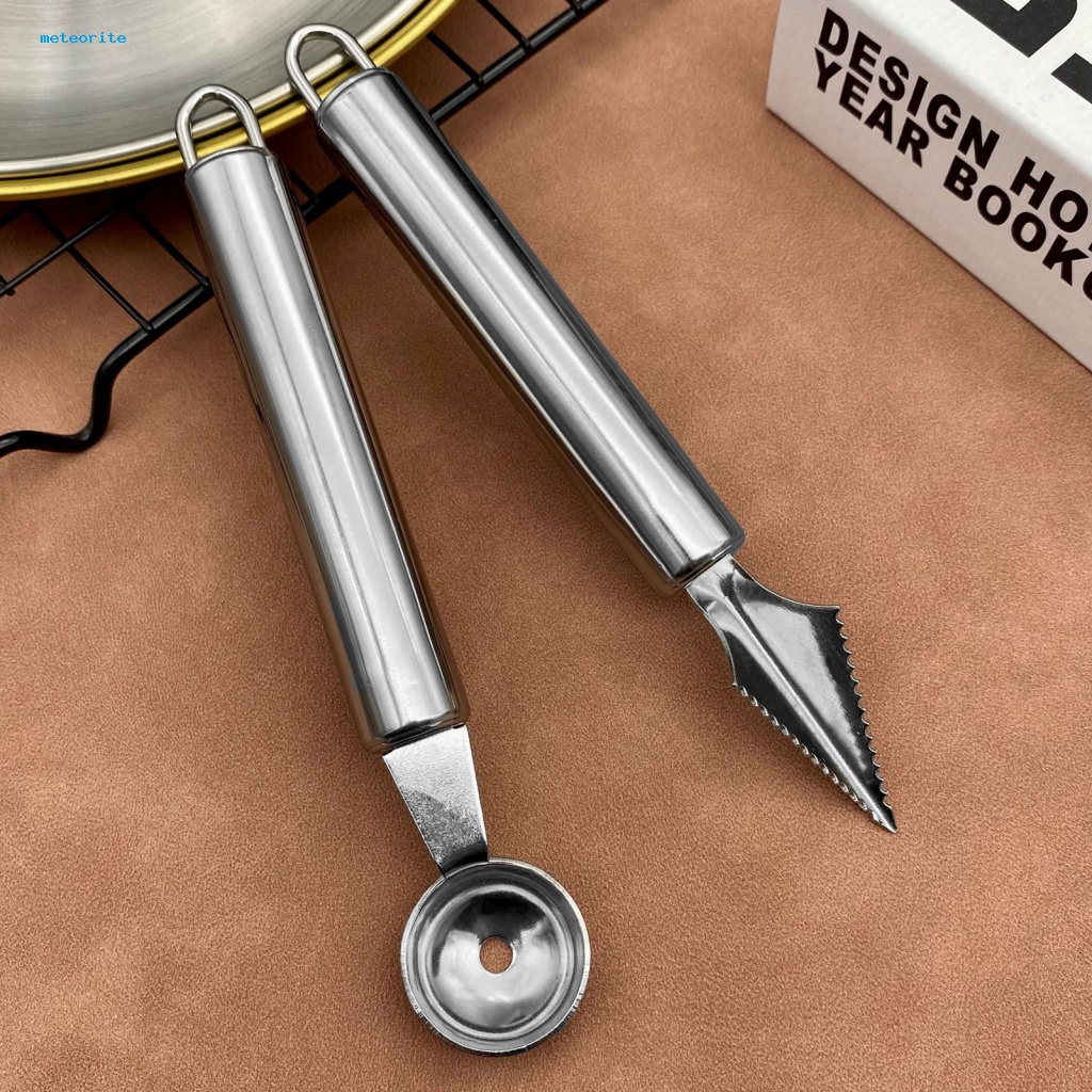 Muỗng Múc Kem/Trái Cây Hình Tròn Bằng Thép Không Gỉ 410