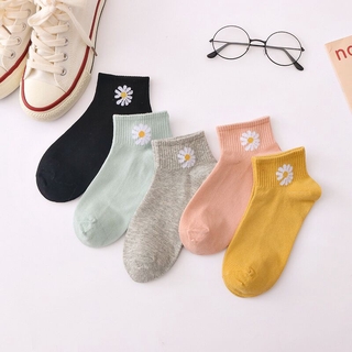 Combo 10 đôi tất nữ, tất cổ ngắn thể thao hình hoa cúc