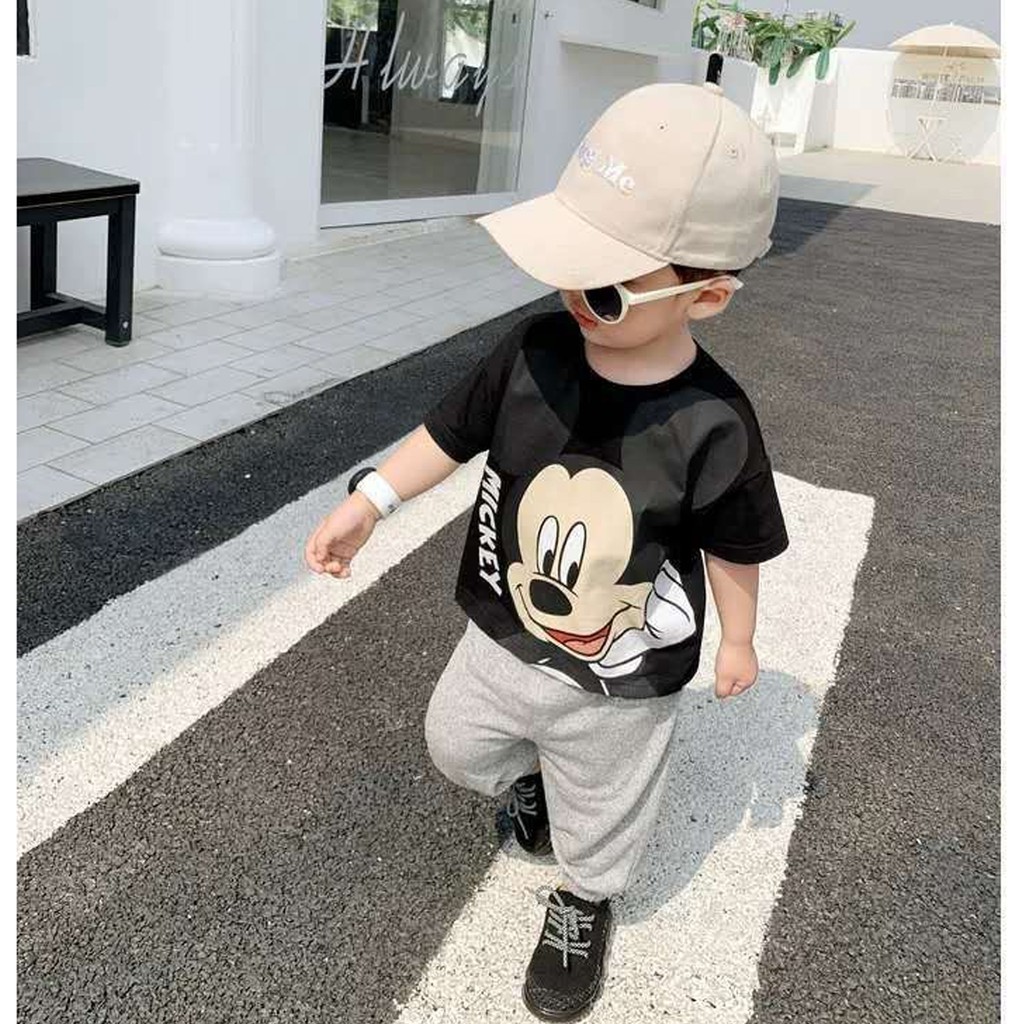 Áo Thun Bé 6-22kg, Ao Thun Bé Trai - Bé Gái Chuột MICKEY Siêu Đáng Yêu, Chất Vải 100% Cotton Sịn Sò Thấm Hút Tốt, AT05