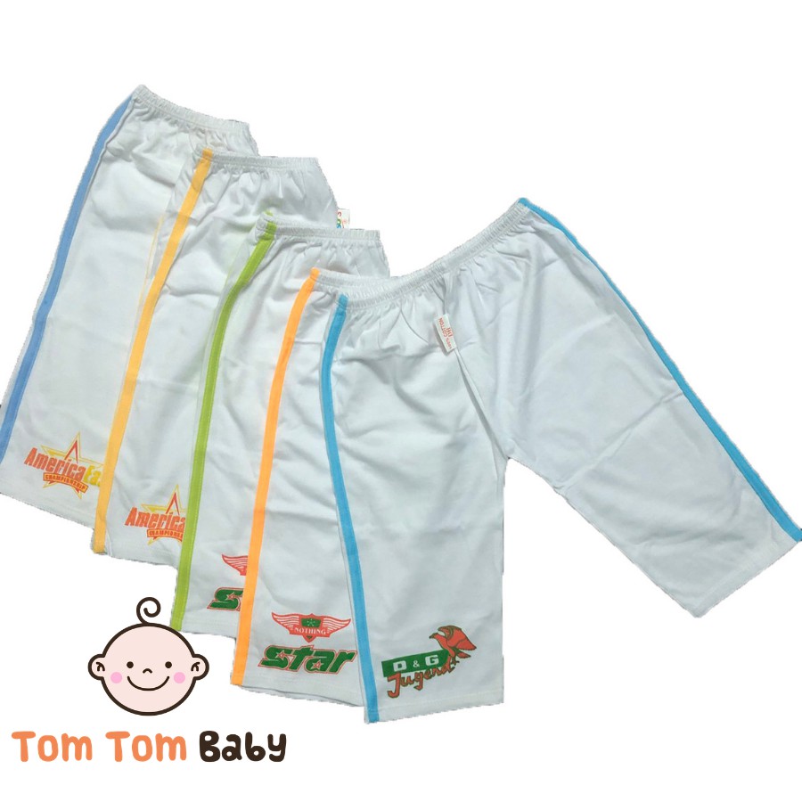 COMBO 5 Quần Dài cotton SUSU | Mẫu Dài Trắng Viền Màu | Size 1-8 cho bé 5-21 kg| Quần dài bé trai, bé gái