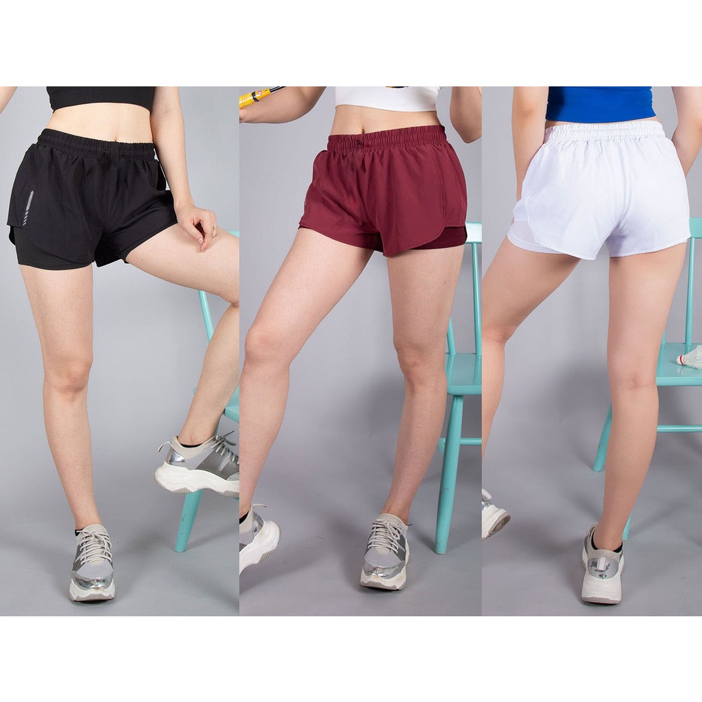 Quần Đùi Quần Short Nữ Tập Thể Thao, GYM, Tennis, Cầu Lông, Chạy Bộ - Quần Thể Thao Nữ 2 Lớp Thiết Kế Trẻ Trung