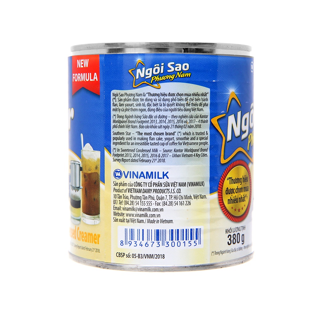 Sữa đặc có đường Ngôi sao Phương Nam lon 380g