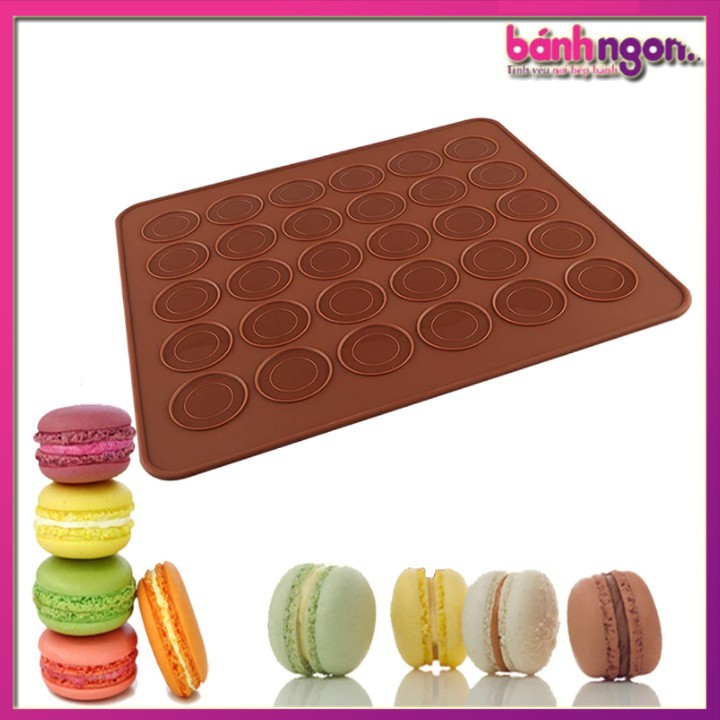 Tấm Lót Nướng Làm Bánh Macaron Bằng Silicon 30 ô