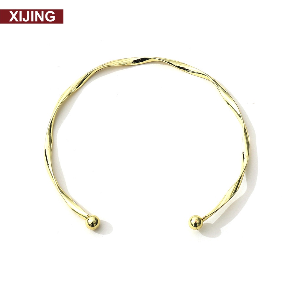 Vòng tay hở kiểu dáng lượn sóng màu trơn sang trọng đơn giản thanh lịch