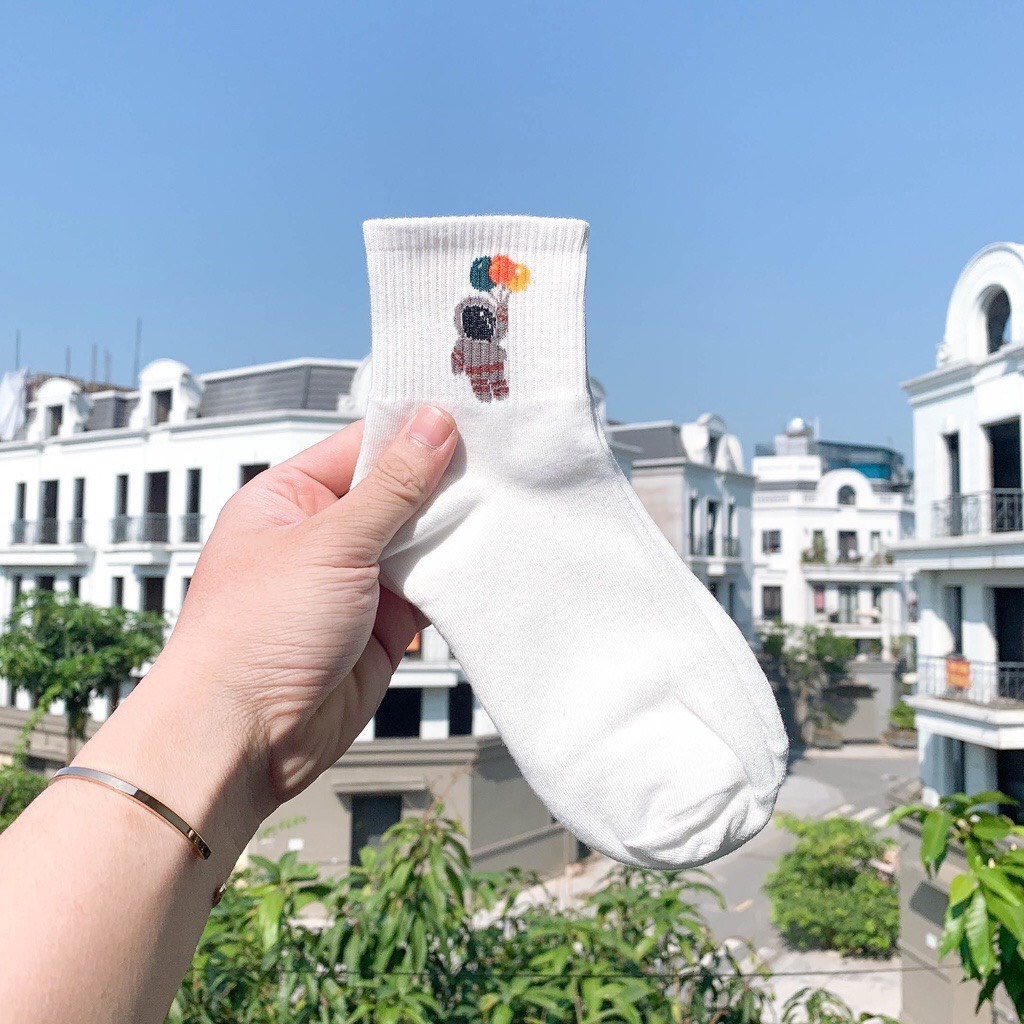 Tất cổ cao nữ, set 3 đôi tất vớ nữ chất liệu vải cotton co giãn bốn chiều - Cherry Shop