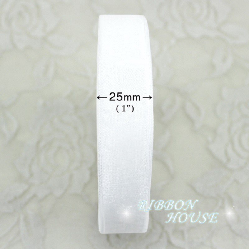 Cuộn ruy băng gói quà trang trí bằng vải organza 1" (25mm) dài 50 yard