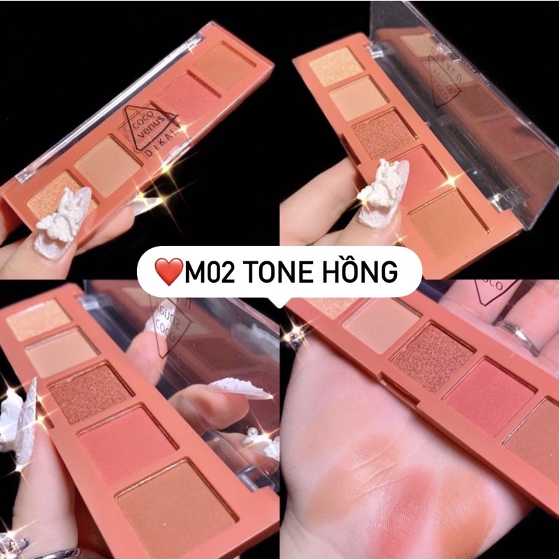 [Ảnh Thật] Bảng phấn mắt 5 ô DIKALU nội địa Trung màu sắc tươi trẻ, lấp lánh ❤️❤️❤️ | BigBuy360 - bigbuy360.vn