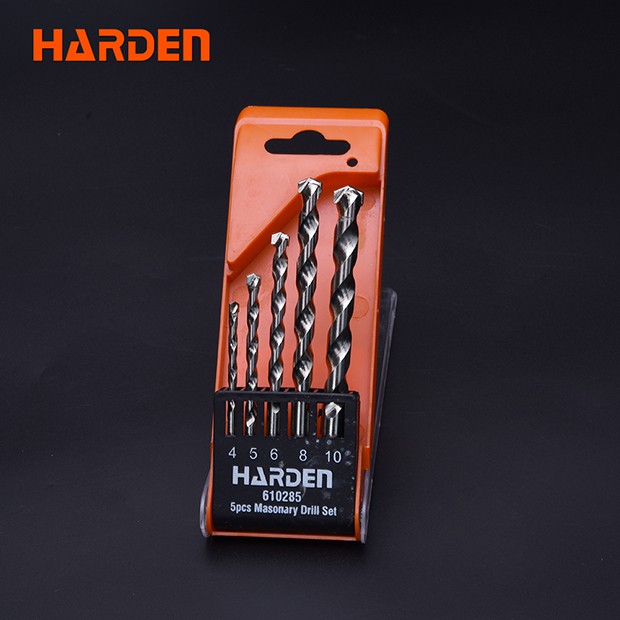 Bộ 05 Mũi Khoan Bê Tông HARDEN 610285 Hàng Chính Hãng. Được Làm Từ Chất Liệu Thép Carbon, Lưỡi GắnHợp Kin YG8 Chống Mài