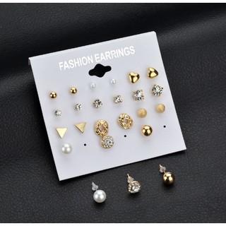 Set Bông Tai 12 Đôi Phong Cách Hàn Quốc