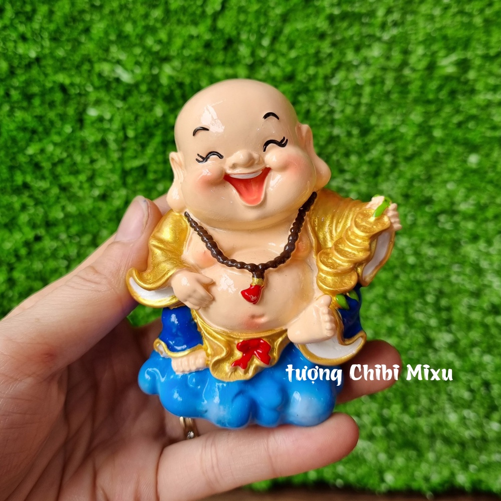 Tượng Di Lặc 9cm sơn nhũ vàng cao cấp