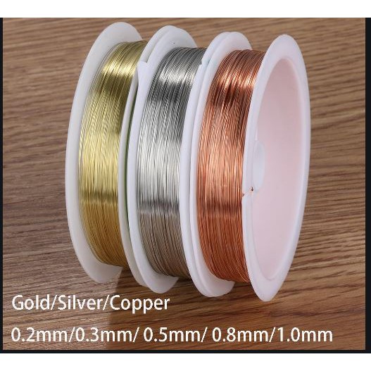 Dây đồng làm thủ công bạc vàng đồng đủ size 0.2-0.3-0.4-0.5-0.6-0.7-0.8-1mm