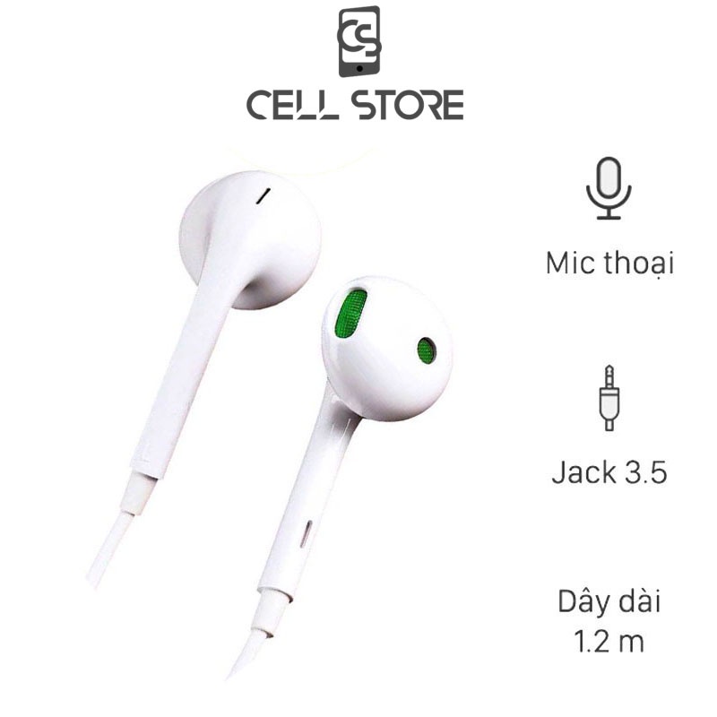 Tai nghe Op-po Reno màn xanh tai nghe dây có mic chính hãng âm cực hay bảo hành 1 đổi 1