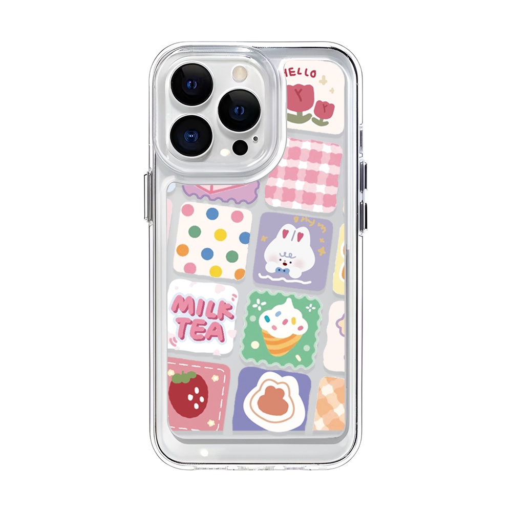 Ốp Điện Thoại Trong Suốt Hình Thỏ Và Bánh Kem Cho iphone 14ProMax 14Plus 13 11 12 7Plus X XR XS Max 8 7
