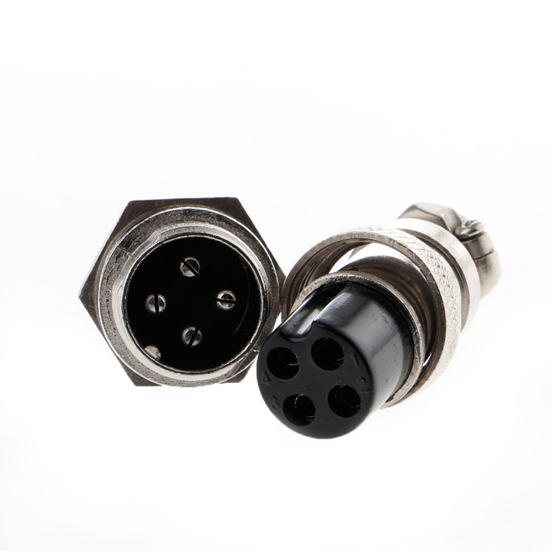 Set 5 Đầu Nối Dây Điện 4-Pin 16mm GX16-4 Bằng Kim Loại Mới