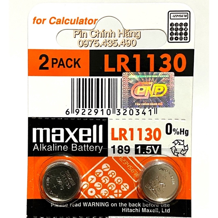 Pin LR1130 AG10 189 Maxell Chính Hãng Vỉ 2 Viên