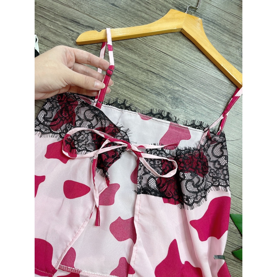 Đồ Ngủ Sexy  Freeship  Đồ Ngủ Sexy áo hai dây hở lưng gợi cảm Freesize - Linqu Sleepwear