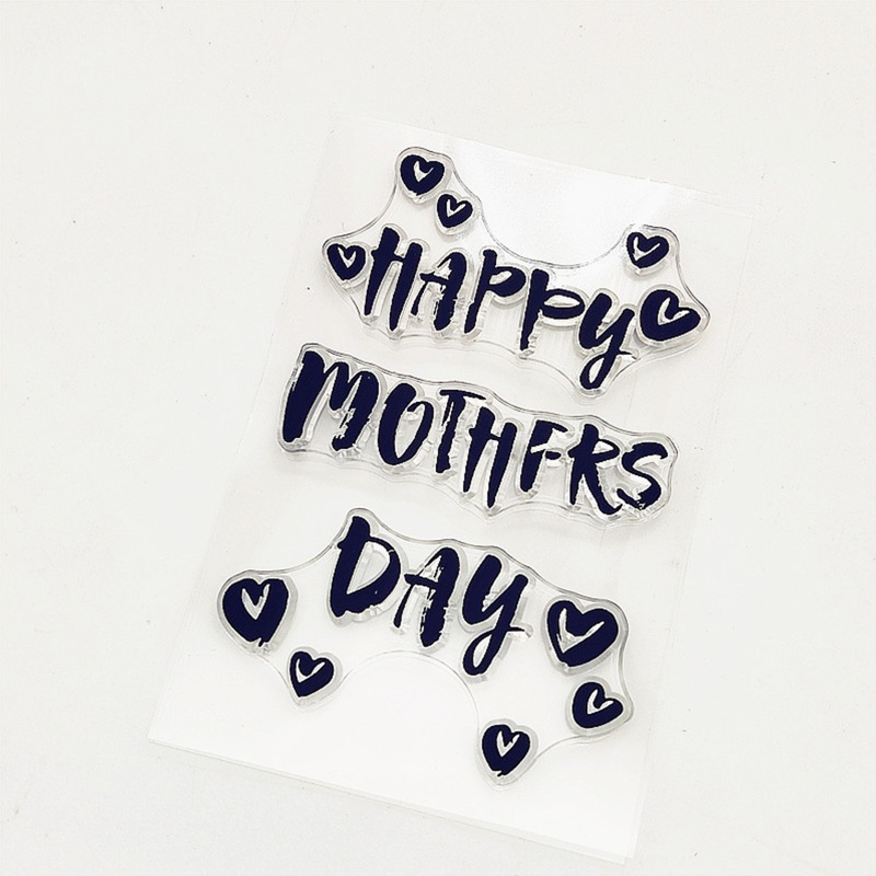 Tem Đóng Dấu Silicone Trong Suốt Hình Chữ Happy Mother Day