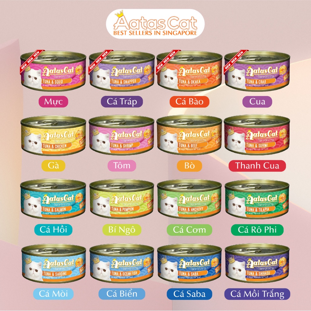 Pate cho mèo Aatas Cat lon 80g