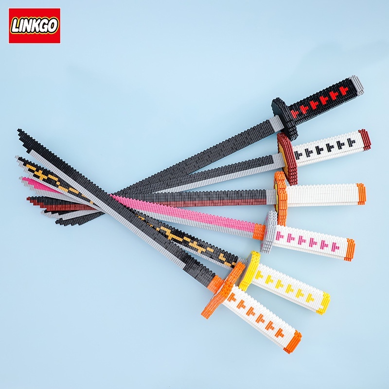 Đồ Chơi Lắp Ráp Mô Hình Kiếm Katana Của Zoro Trong Đảo Hải Tặc One Piece, Kimetsu Yaiba Với 230+ PCS