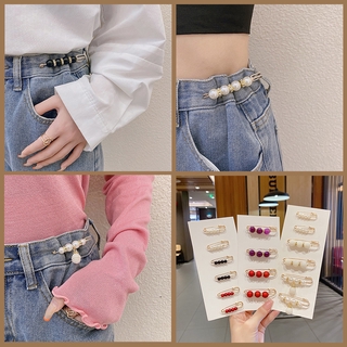 Bộ ghim băng cài áo thu gọn lưng quần đính hạt ngọc trai nhân tạo thanh lịch tiện lợi