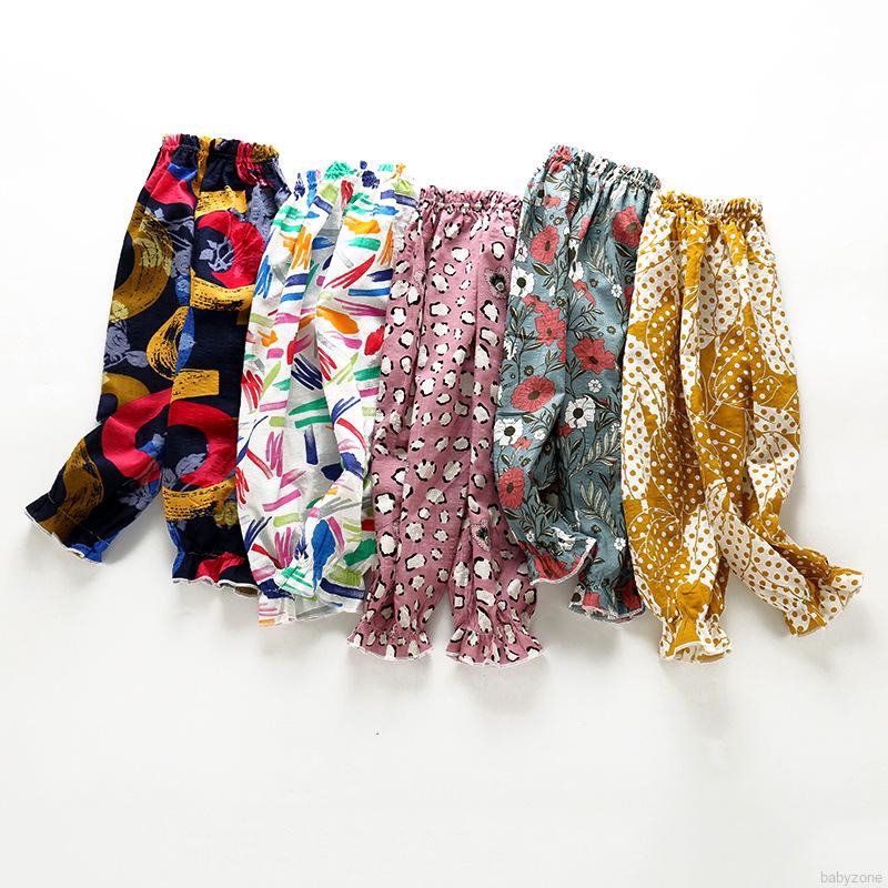 Quần dài cotton in họa tiết hoạt hình phong cách mùa hè hợp thời trang cho bé