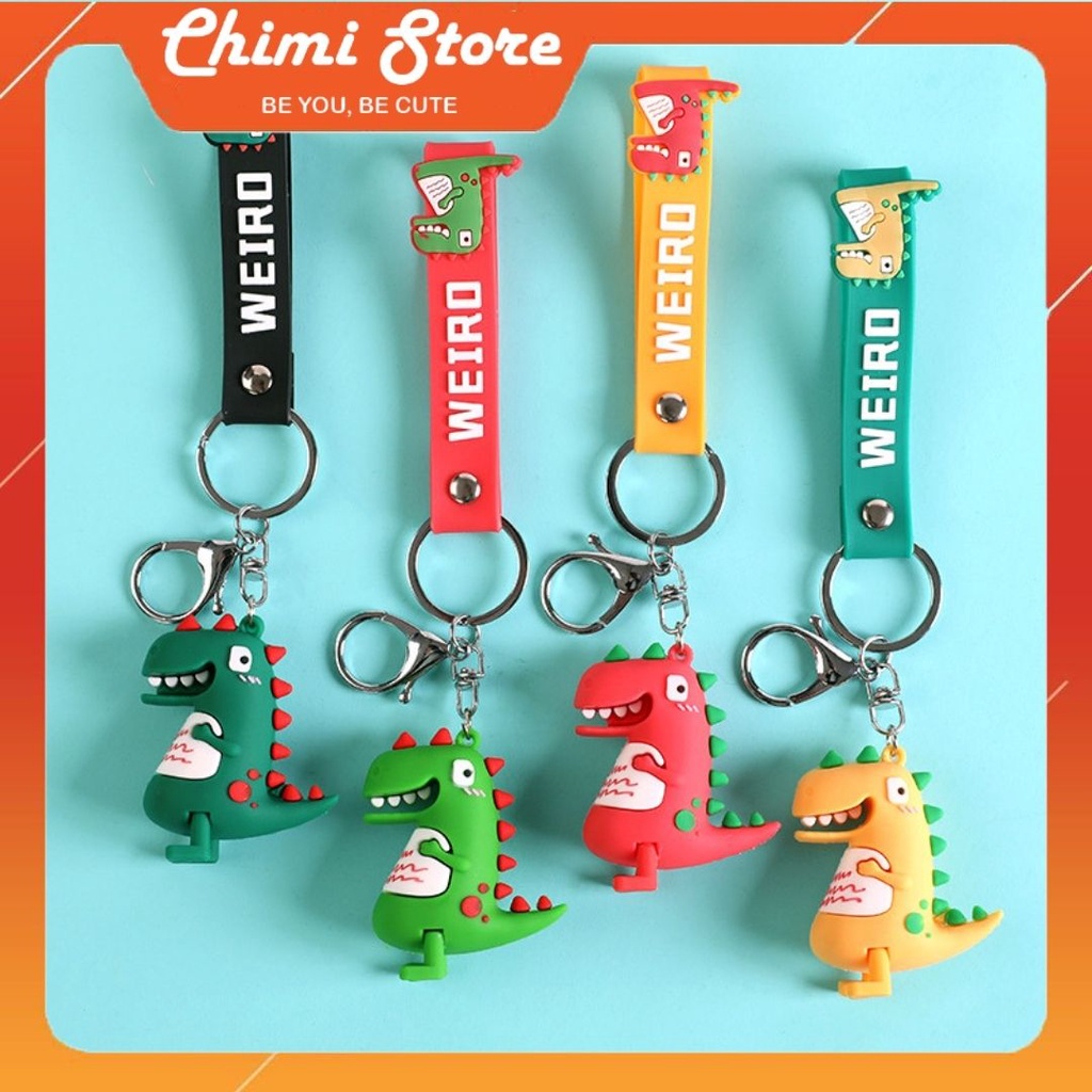Móc chìa khóa Chimi PK010, Móc khóa xe hình khủng long dễ thương có nhiều mẫu