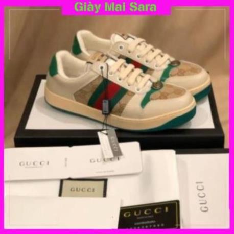 👟👟Giày Sneaker GUCCI Sơn Tùng ,Hải tú GG 3 vạch hàng cao cấp da thật cực chất full box size | BigBuy360 - bigbuy360.vn