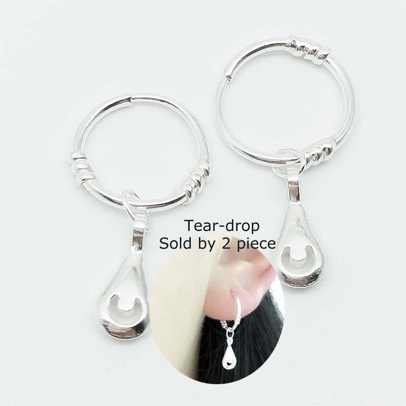 Đôi khuyên tai thời trang mạ bạc kiểu vòng nhỏ nhắn sang trọng cá tính cho nữ