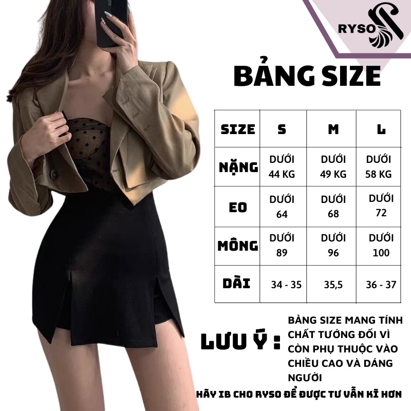 Chân Váy Công Sở Xẻ 2 Bên RYSO Dáng Ngắn Chữ A Thanh Lịch Trẻ Trung