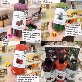 Sữa rửa mặt rau củ thải độc wonder bath super vegitoks 3 màu chuẩn auth